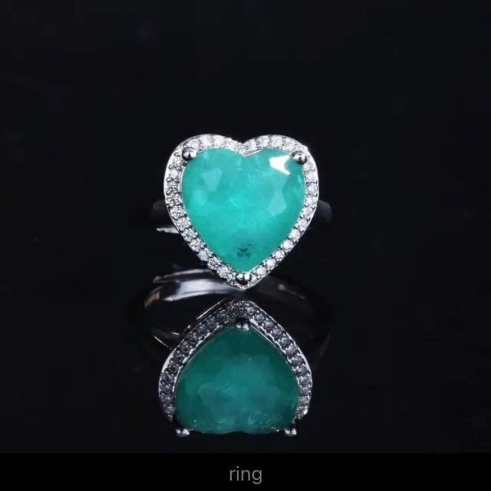 - Adjustable 3CT tourmaline heart crystal ring adjustable #83